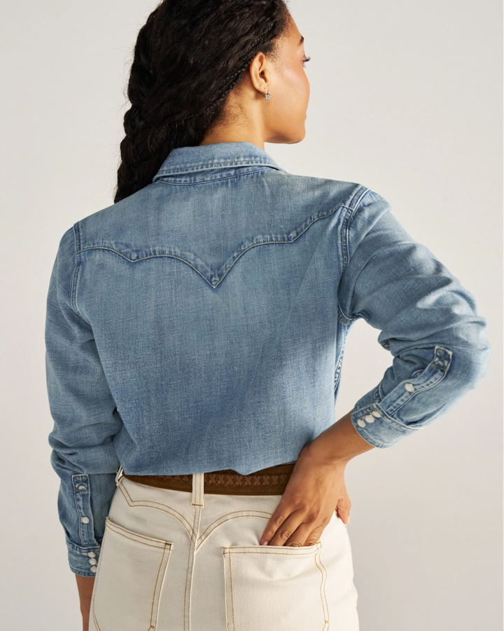 TECOVAS - Denim Pearl Snap in Light Wash