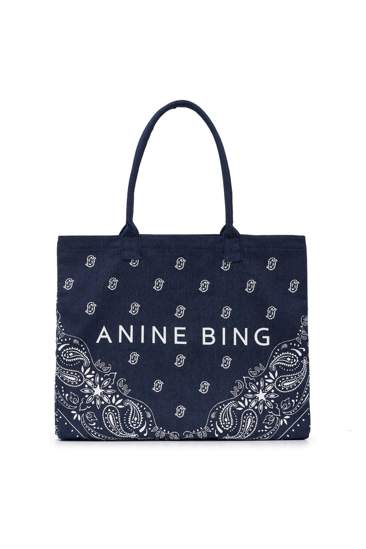 ANINE BING - Leo Denim Tote Bandana in Ink Blue