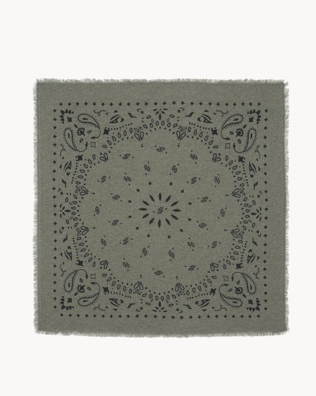 KUJTEN - Hachiko Large Cashmere Bandana Scarf in Marl Khaki