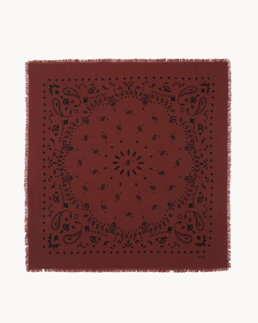KUJTEN - Hachiko Large Cashmere Bandana Scarf in Sienne Burgundy
