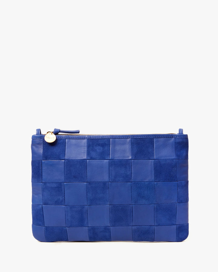Clare V. - Flat Clutch with Tabs in Lagoon Checker