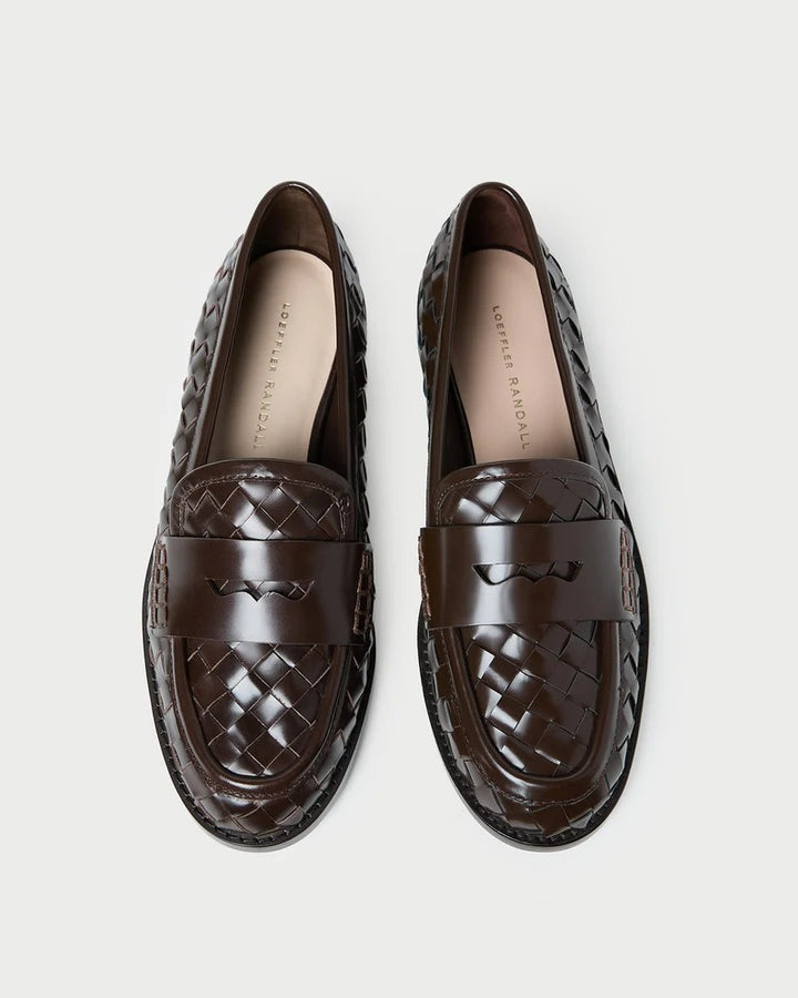 LOEFFLER RANDALL - Rachel Woven Leather Loafer in Espresso