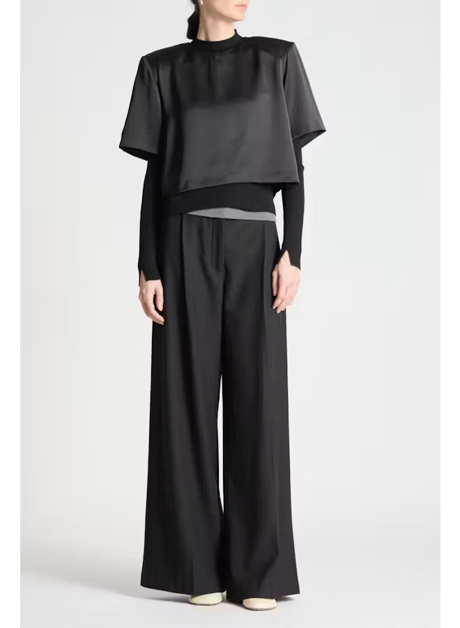 Saint Art New York - Tiffany Wide Leg Trouser in Black Pants