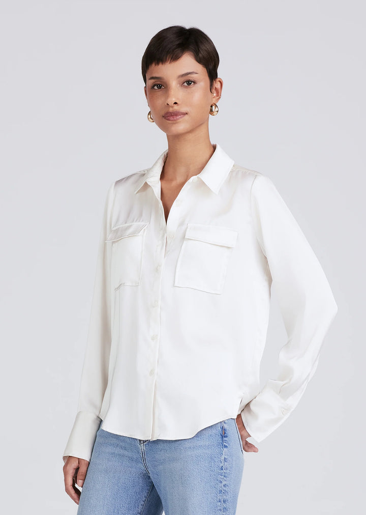 Derek Lam 10 Crosby - Lorena Button Down Blouse in Ivory