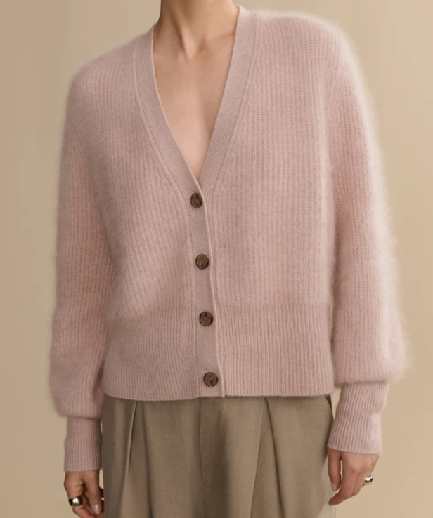 JENNI KAYNE - Cashmere Peyton Cardigan in Pale Pink Cardigans
