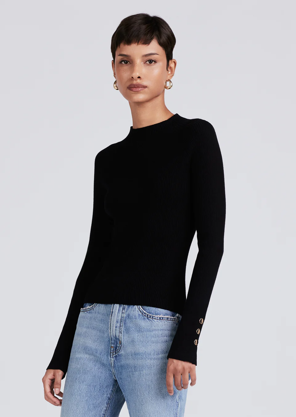 Derek Lam 10 Crosby - Kassandra Ribbed Mock Neck Sweater in Derek Lam 10 Crosby - Kassandra Ribbed Mock Neck Sweater in
