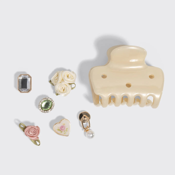 KITSCH - Cloud Clip 7pc set Vintage in Pearlized Cream Accessories