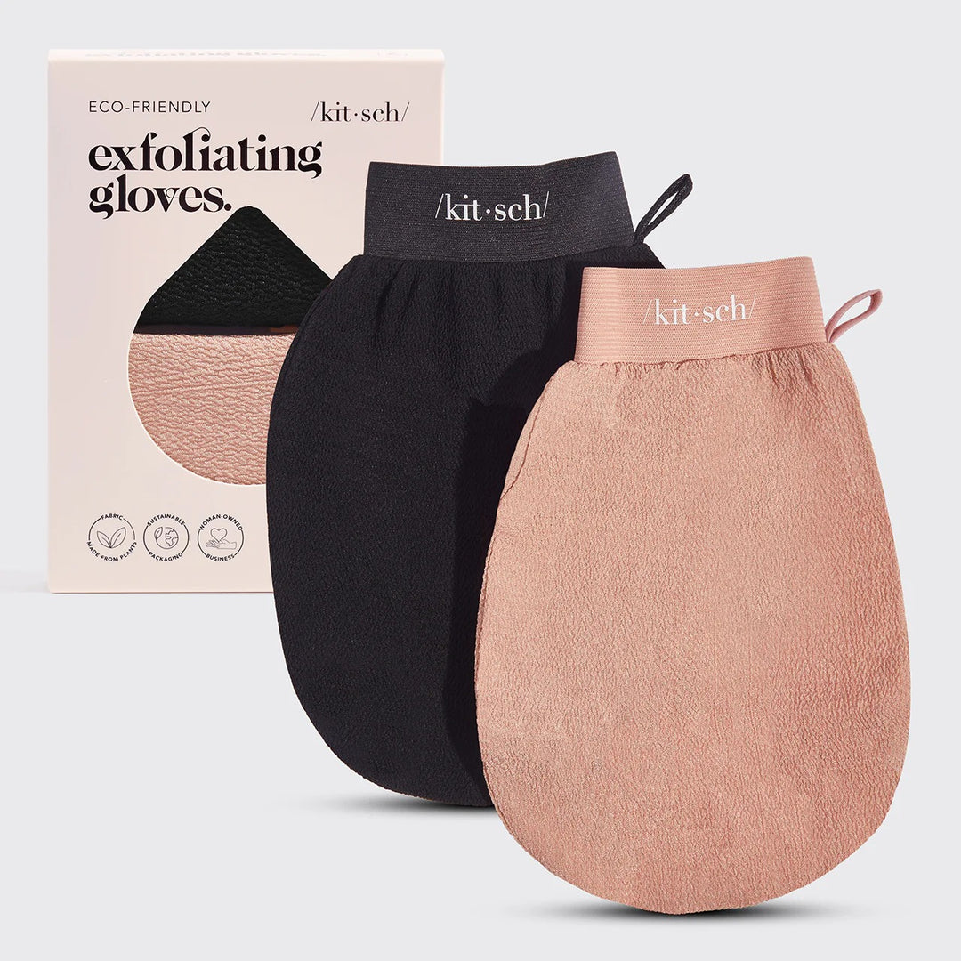 KITSCH - Exfoliating Glove 2pc Set in Black and Terracotta cosmetics