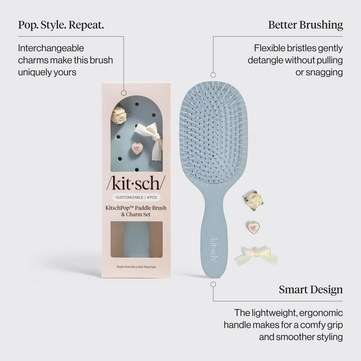 KITSCH - Paddle Brush in Haze Blue Accessories