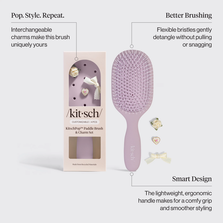 KITSCH - Paddle Brush in Soft Violet Accessories