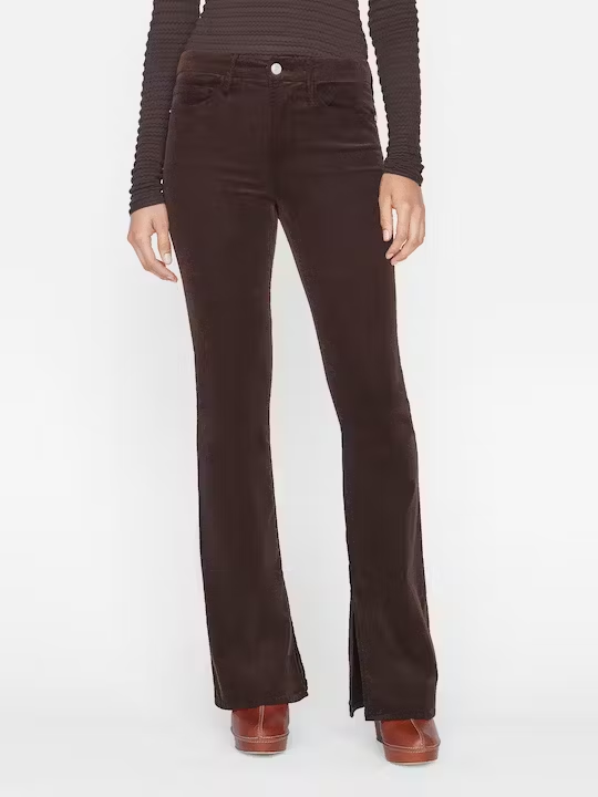 Frame - Le Mini Boot Slit Corduroy Pant in Espresso