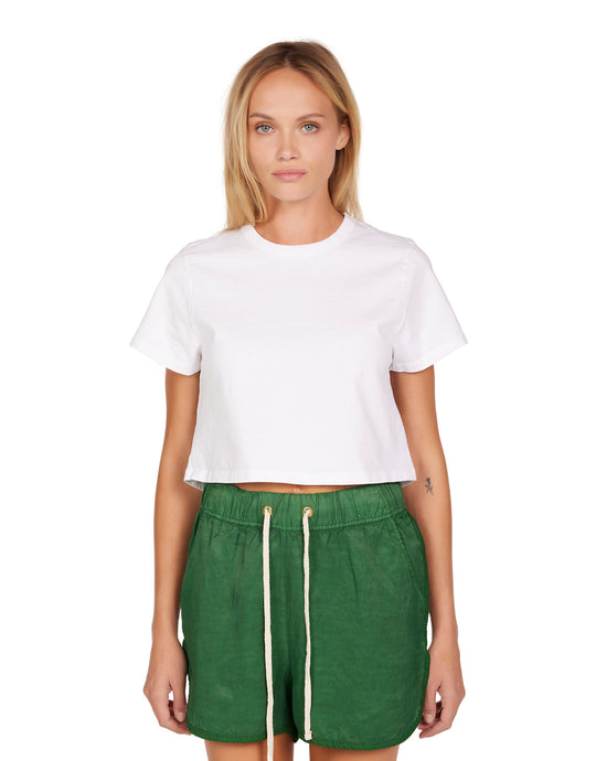 Les Tien - Daria Crop Tee in White Tee