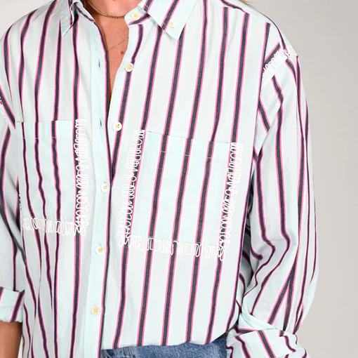 Kerri Rosenthal - Marti Shirt in Striped Actually Saltwater