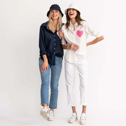 Kerri Rosenthal - Mia Shirt Imperfect Heart Pocket in White