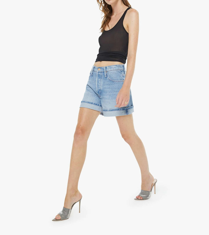 MOTHER - CULOTTE CUFFED SHORT in BYOB Denim Shorts