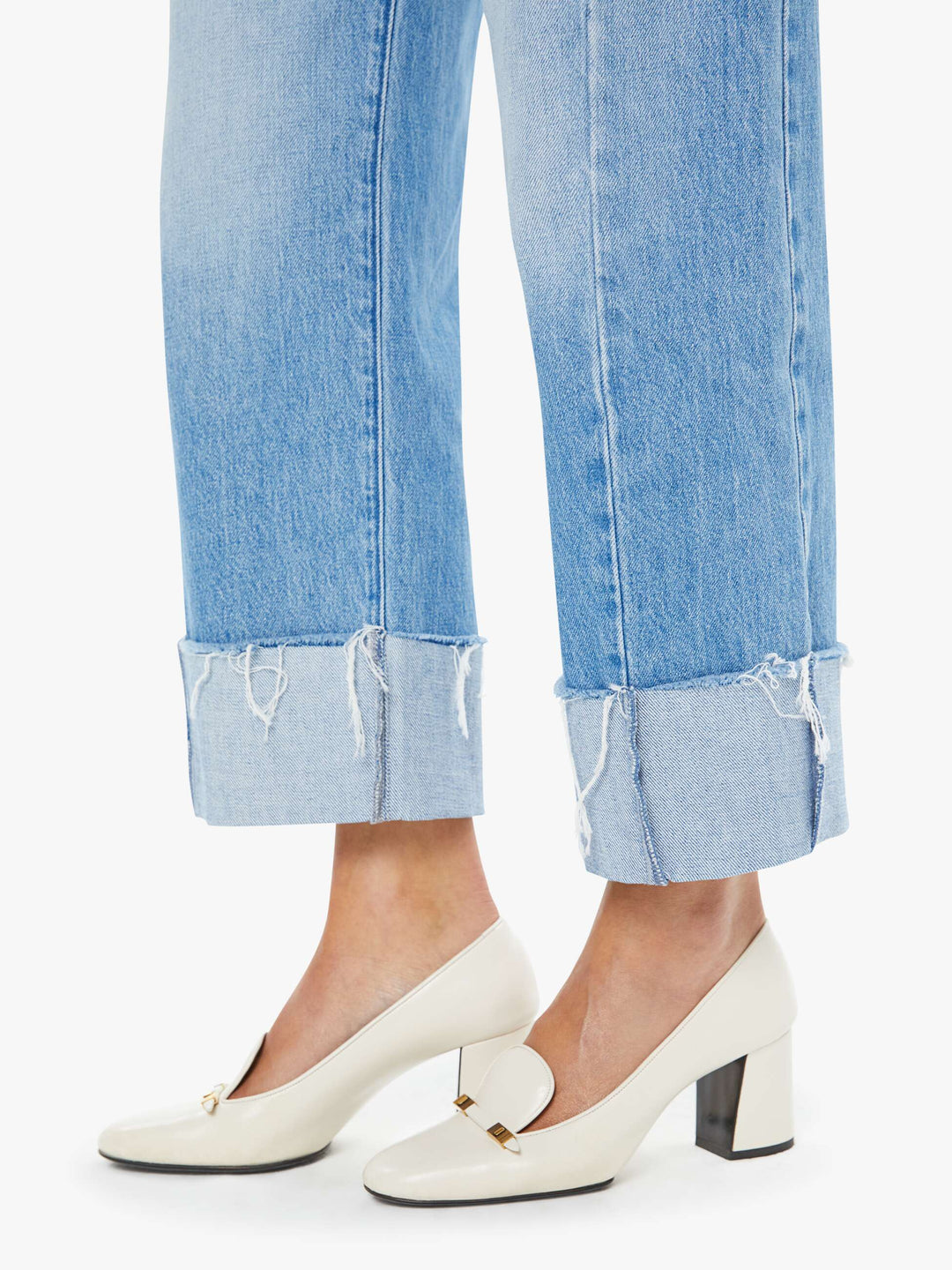 Mother Denim MOTHER - The Half-Pipe Ankle Cuff Fray in Last Bite Jeans