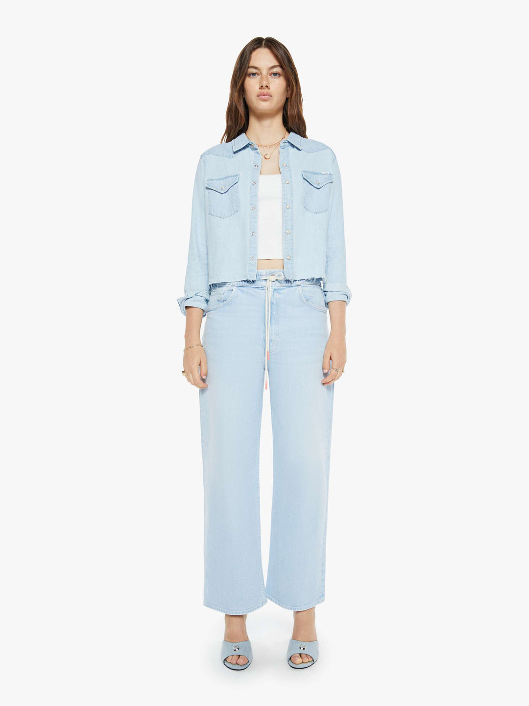 Mother Denim - The Super Exes Crop Step Fray in No End in Sight Denim