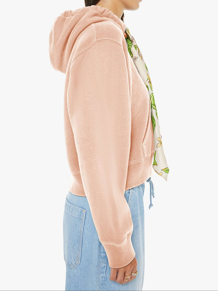 MOTHER - Shrunken Boxy Cravat Hoodie in Mahogany Rose Hoodie
