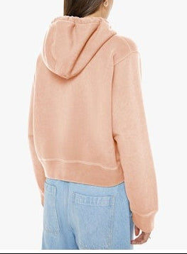 MOTHER - Shrunken Boxy Cravat Hoodie in Mahogany Rose Hoodie