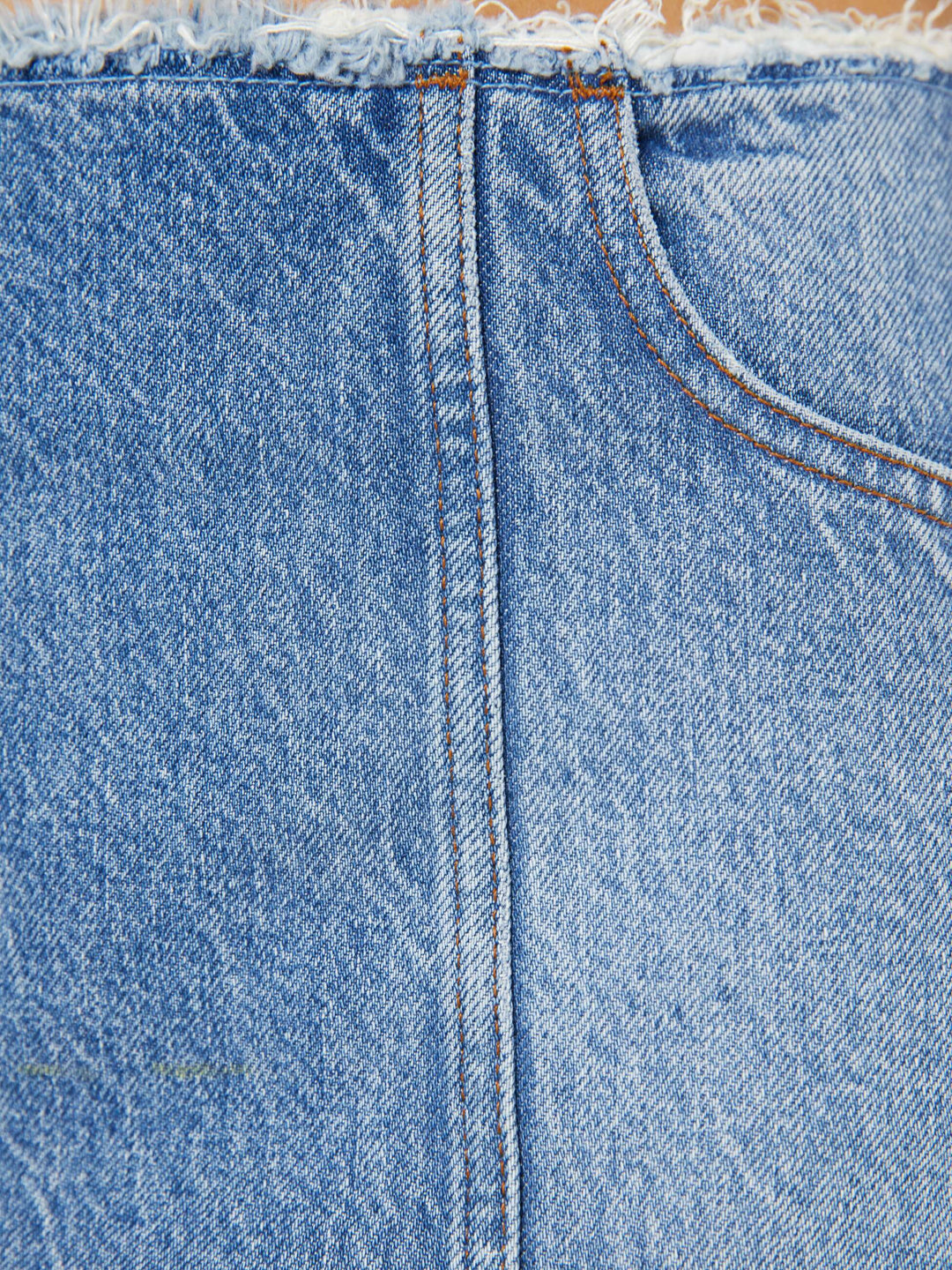 MOTHER - THE CHIP CLIP MINI FRAY in Jell-O Shots Denim Skirt