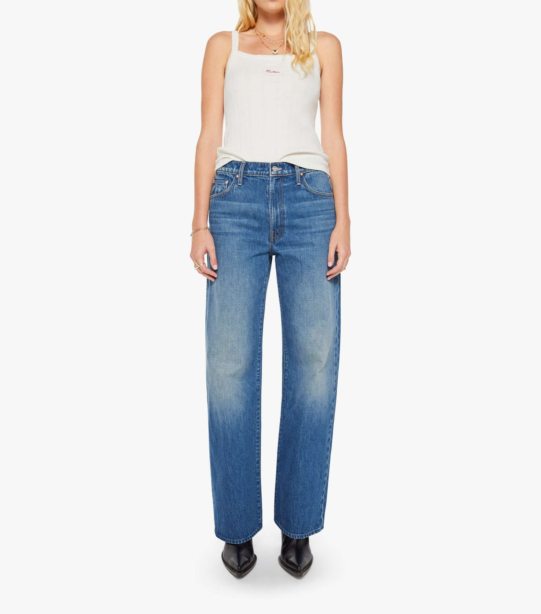 MOTHER - The Dodger Flood in Green Thumb Jeans