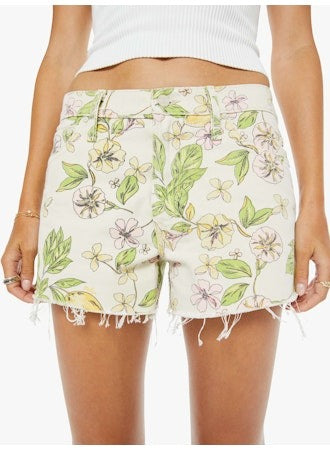 MOTHER - The Dodger Short Fray in Lemonade Stand Denim Shorts