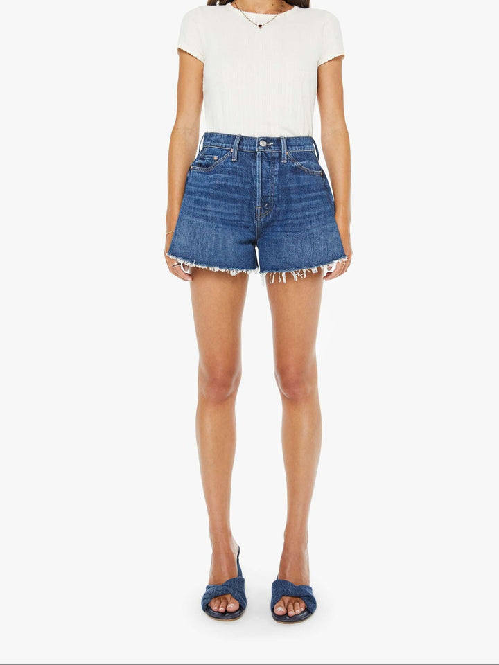 MOTHER - The Flutter Short Fray in Did You Bring Me Anything Denim Shorts