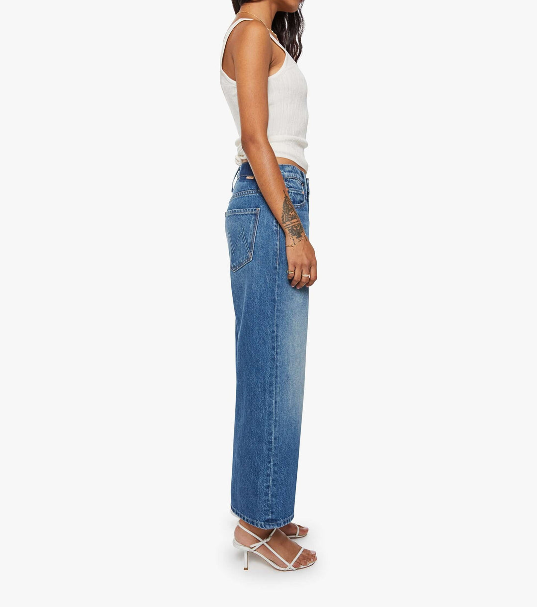 MOTHER - The Lil Dodger Flood in Green Thumb Jeans