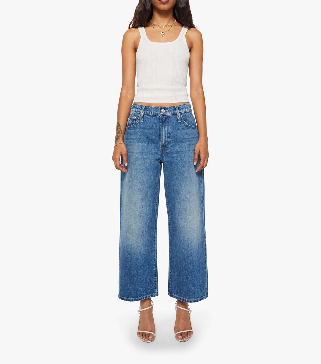 MOTHER - The Lil Dodger Flood in Green Thumb Jeans