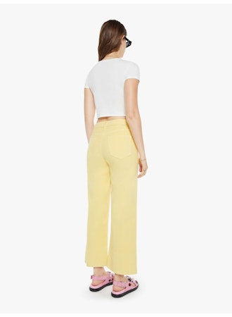 MOTHER - The Maven Wide Hem Ankle in Chalk It Up Sunshine Jeans