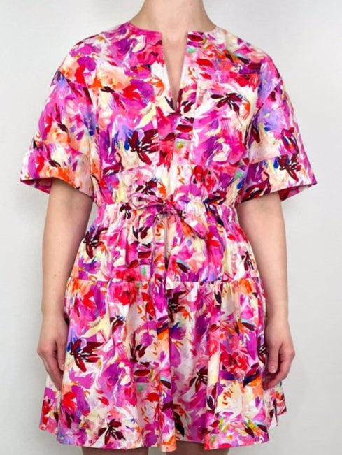 Ulla Johnson - Nadira Short Sleeve Mini Dress in Azalea