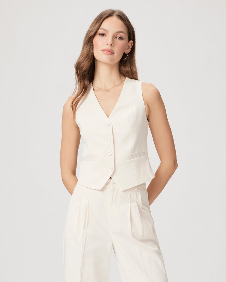 Paige - Iris Vest in Cream Denim