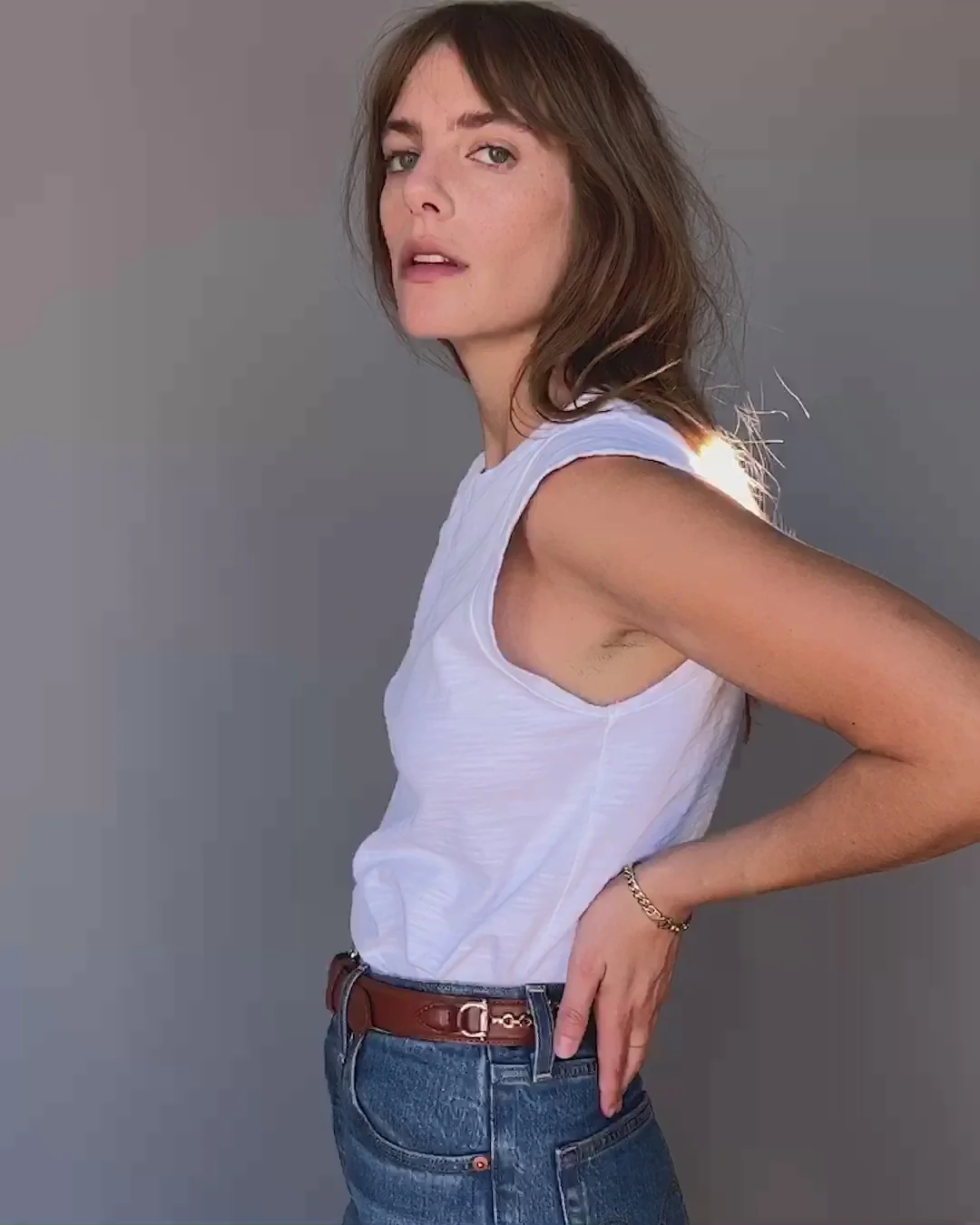 NATION LTD - Patti Muscle Tank in Optic White