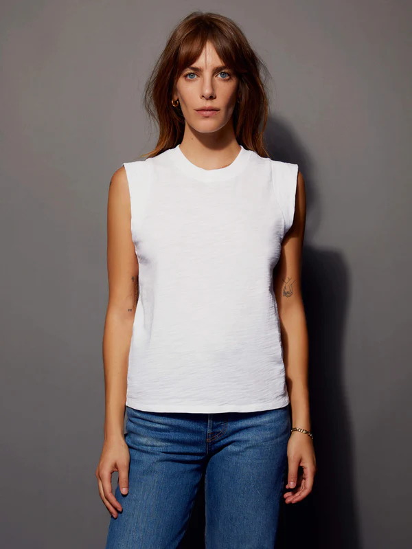 NATION LTD - Patti Muscle Tank in Optic White Tanks