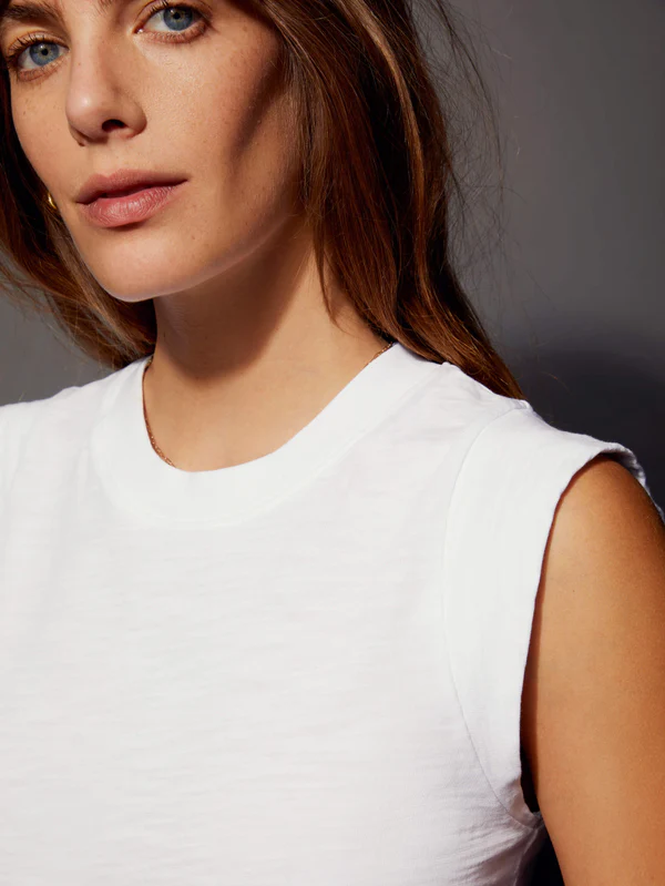 NATION LTD - Patti Muscle Tank in Optic White