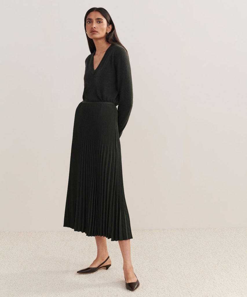 JENNI KAYNE - Pleated Skirt in Forest – Blond Genius