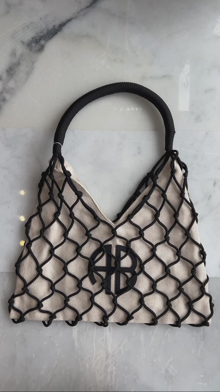Anine Bing - Gaia Bag in Black and Natural