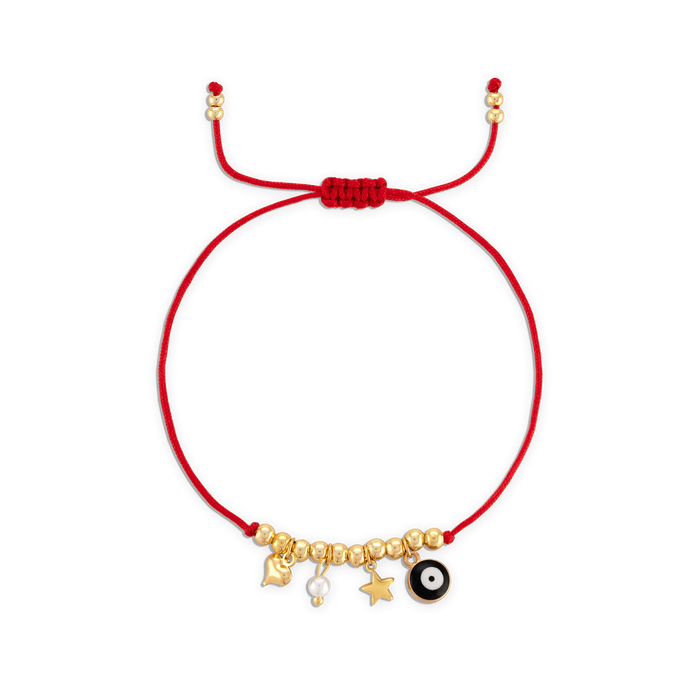 Alexa Leigh - Red String Bracelet in Gold