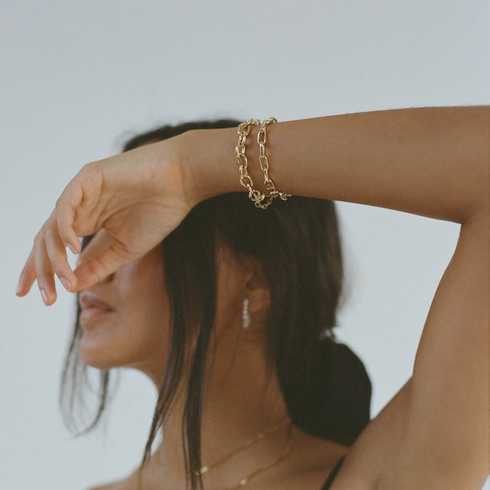 Alexa Leigh-Paloma Link Bracelet-Gold 6.5"