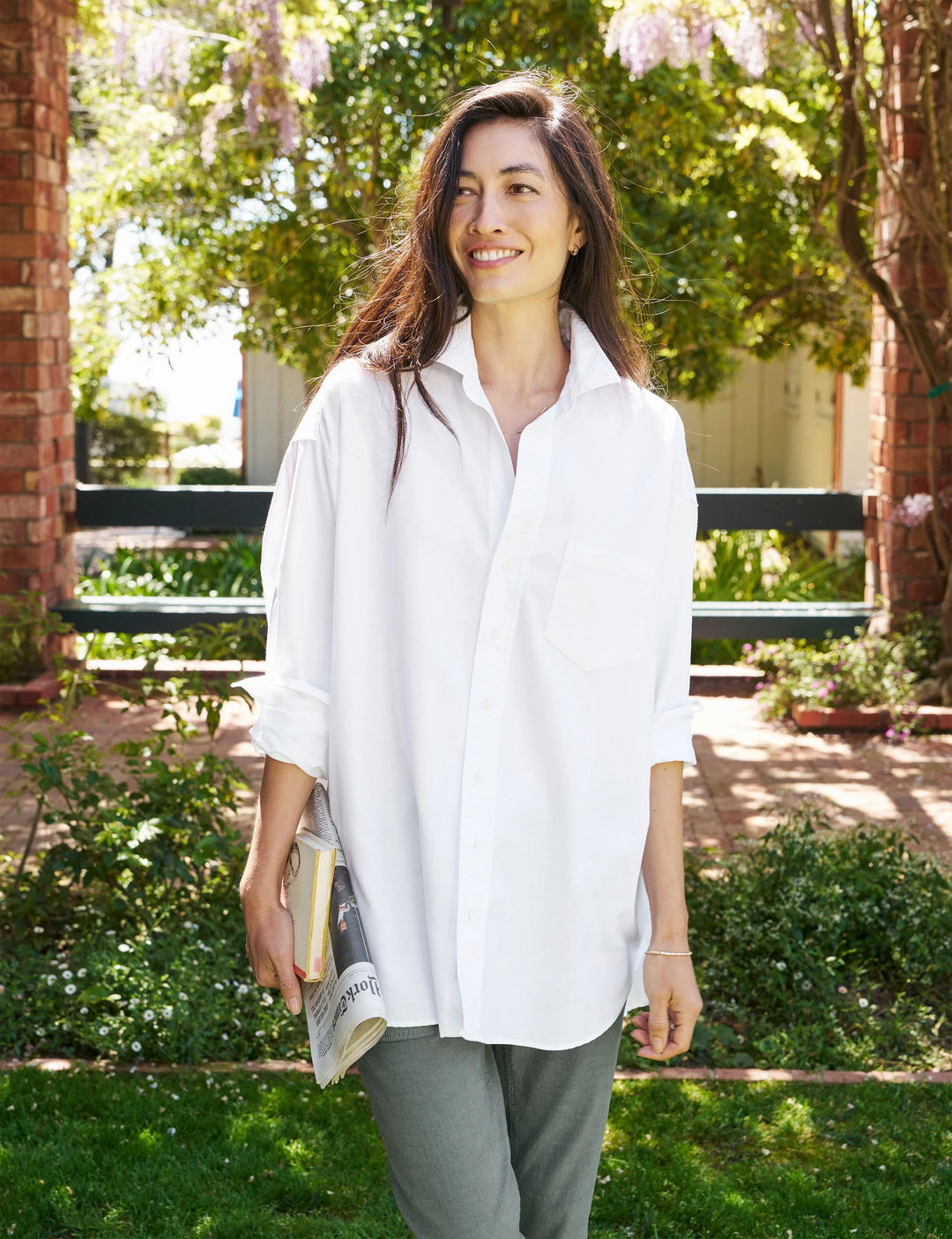 Frank & Eileen - Shirley Oversized Button-Up Shirt in White (Oxford Cotton)