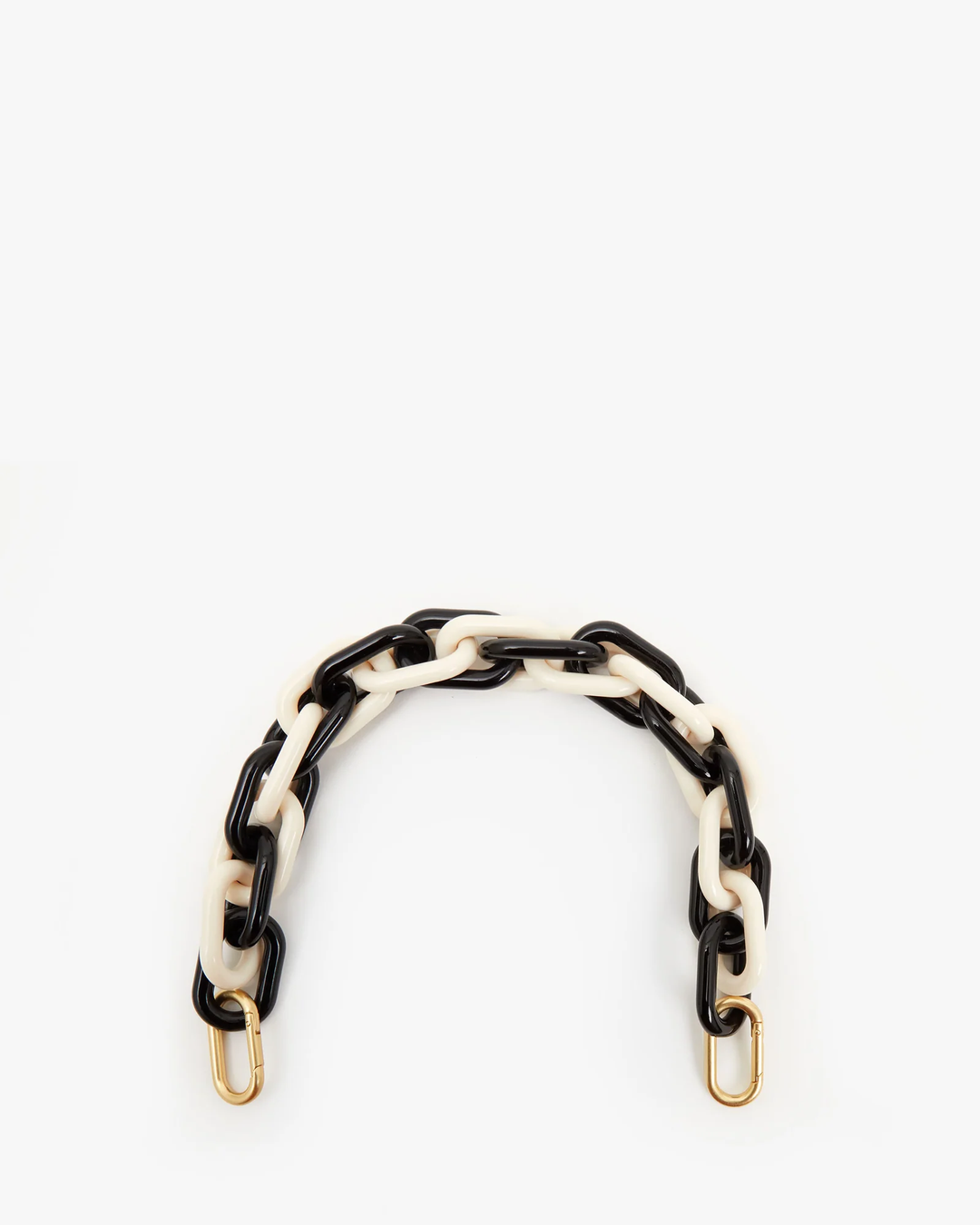 Clare V - Shortie Strap in Black & Cream Resin