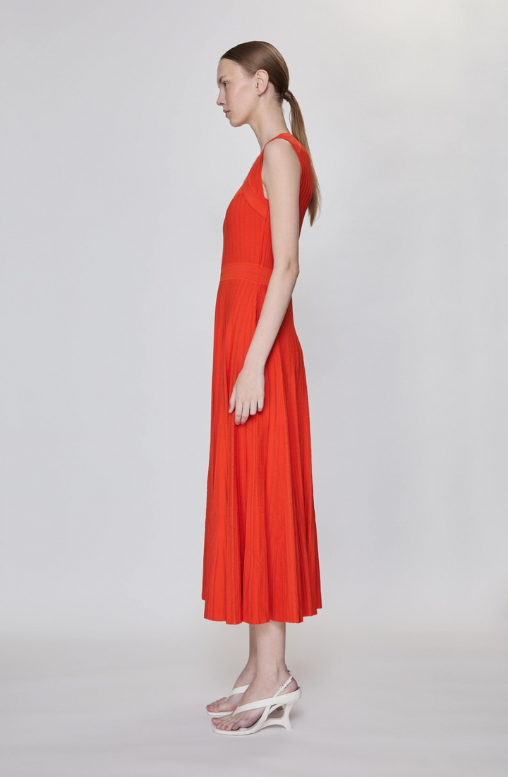 SIMKHAI - Ashland Knit Midi Dress in Lobster Dresses