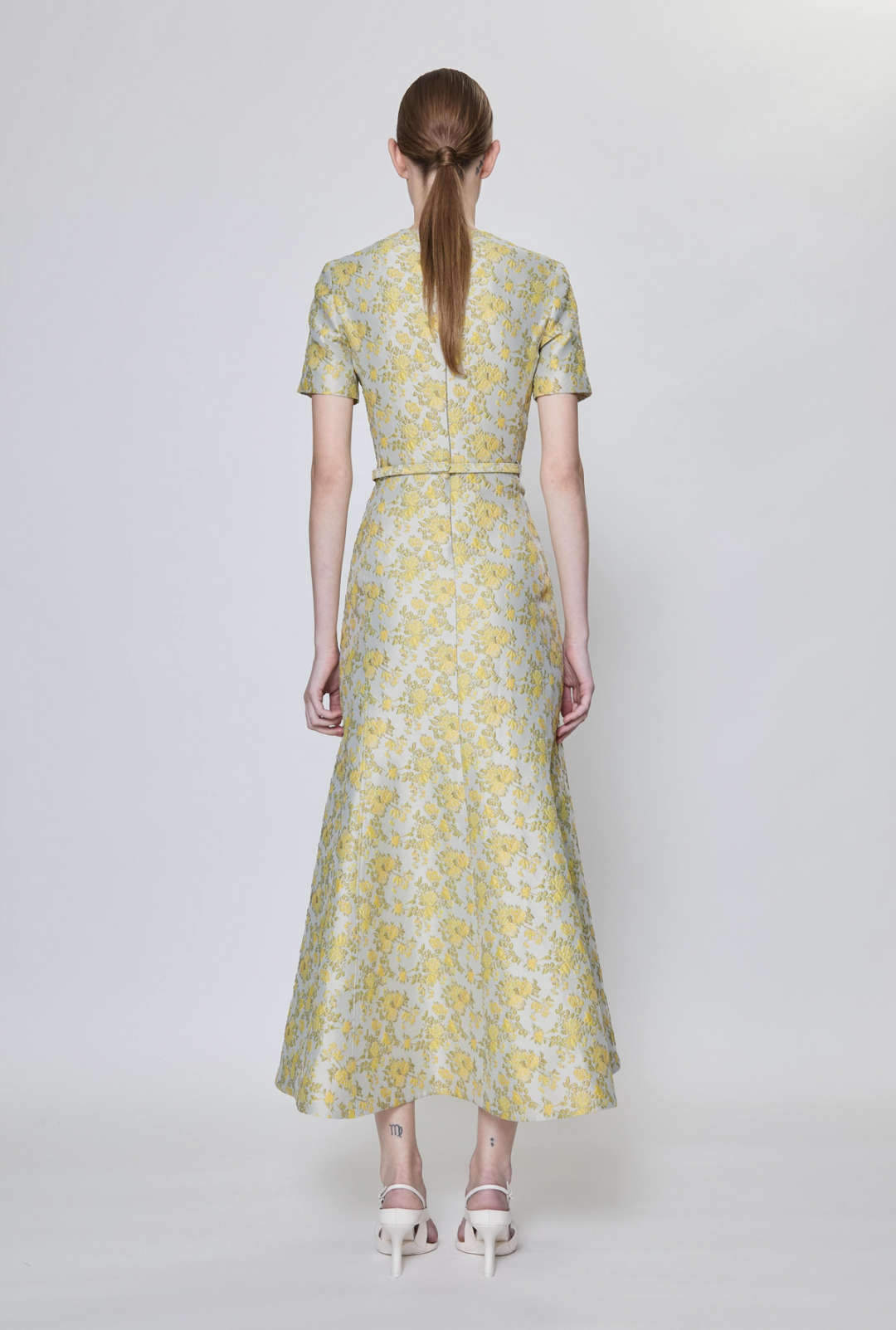 SIMKHAI - Caraline Jacquard Midi Dress in Buttercream Dresses