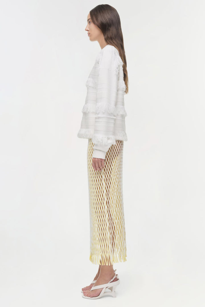 SIMKHAI - Carrick Crewneck Sweater in Ivory Stripe Sweaters