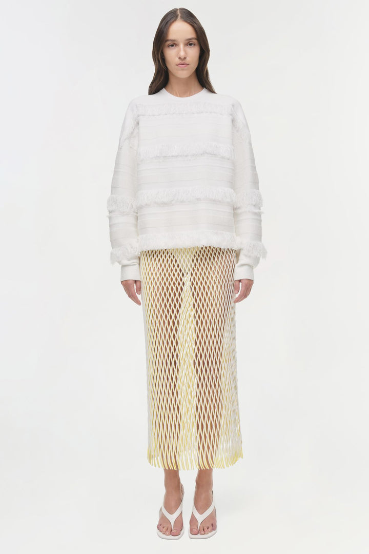 SIMKHAI - Carrick Crewneck Sweater in Ivory Stripe Sweaters