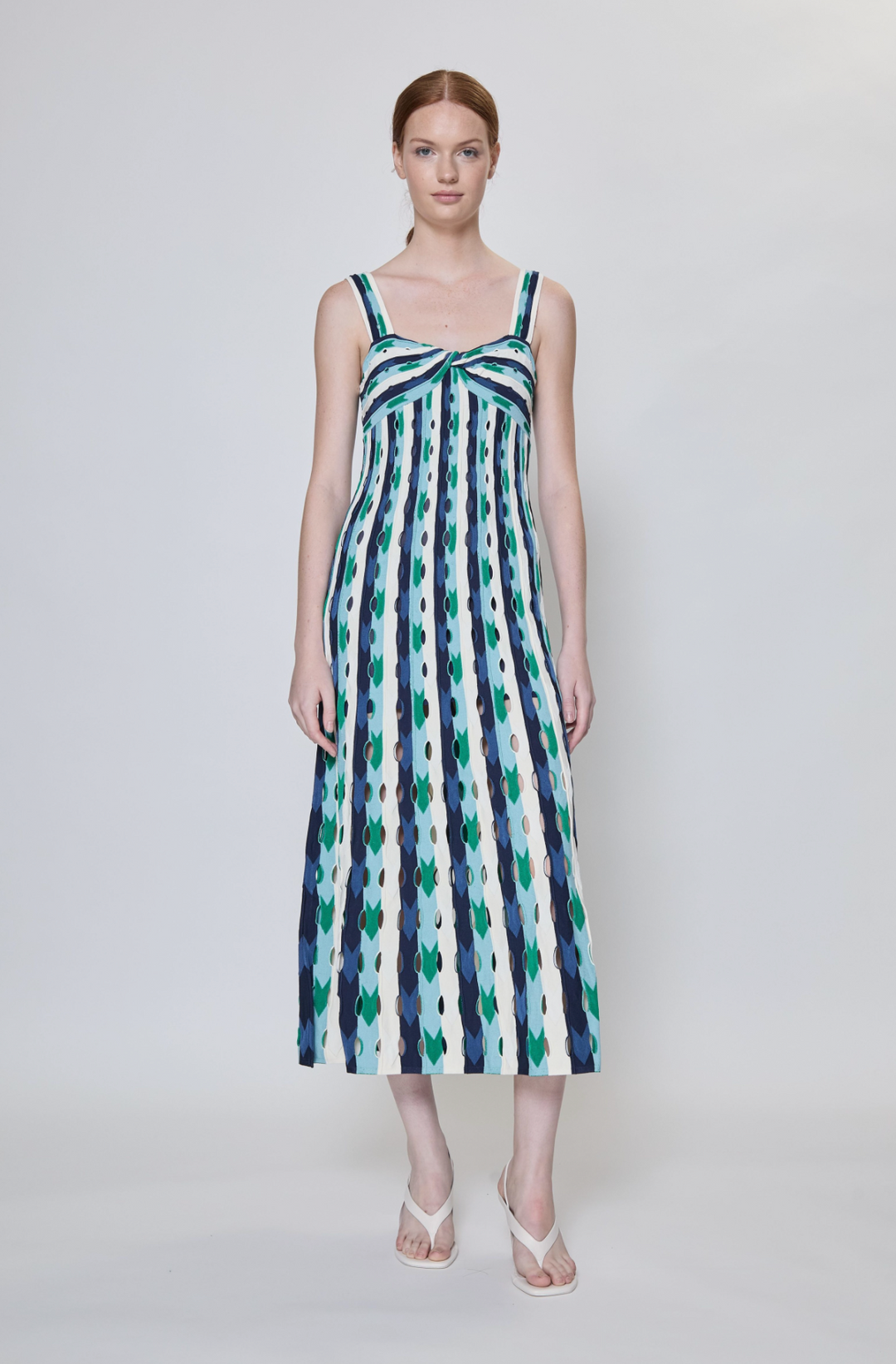 SIMKHAI - Christina Knit Midi Dress in Kelly Green Dresses