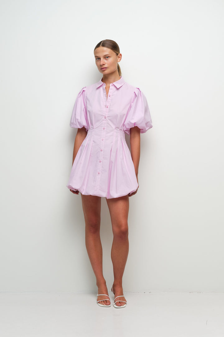 SIMKHAI - Cleo Balloon Pintuck Mini Dress in Tulip Dresses