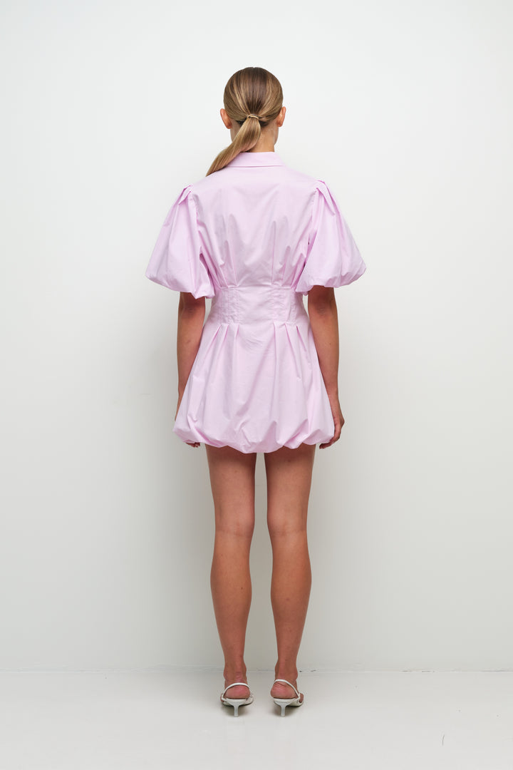 SIMKHAI - Cleo Balloon Pintuck Mini Dress in Tulip Dresses