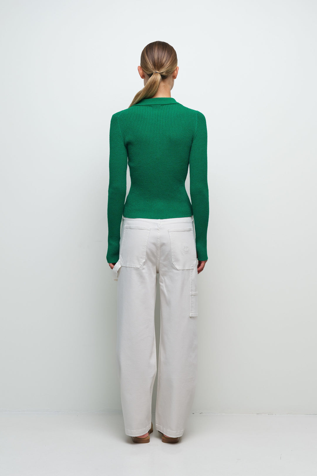 SIMKHAI - Iverson Knit Polo in Kelly Green Sweaters