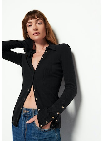 Nation LTD - Skylar Snapped Up Sweater in Jet Black